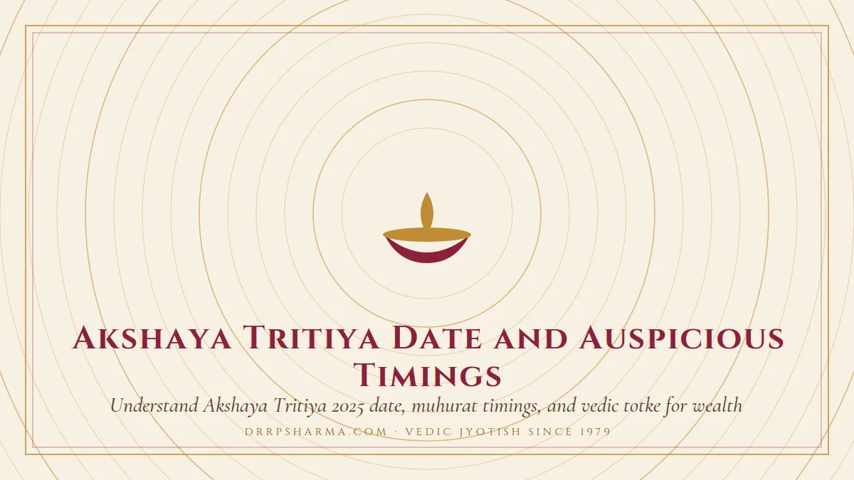 Akshaya Tritiya Date and Auspicious Timings — a lit diya lamp motif on a parchment plate