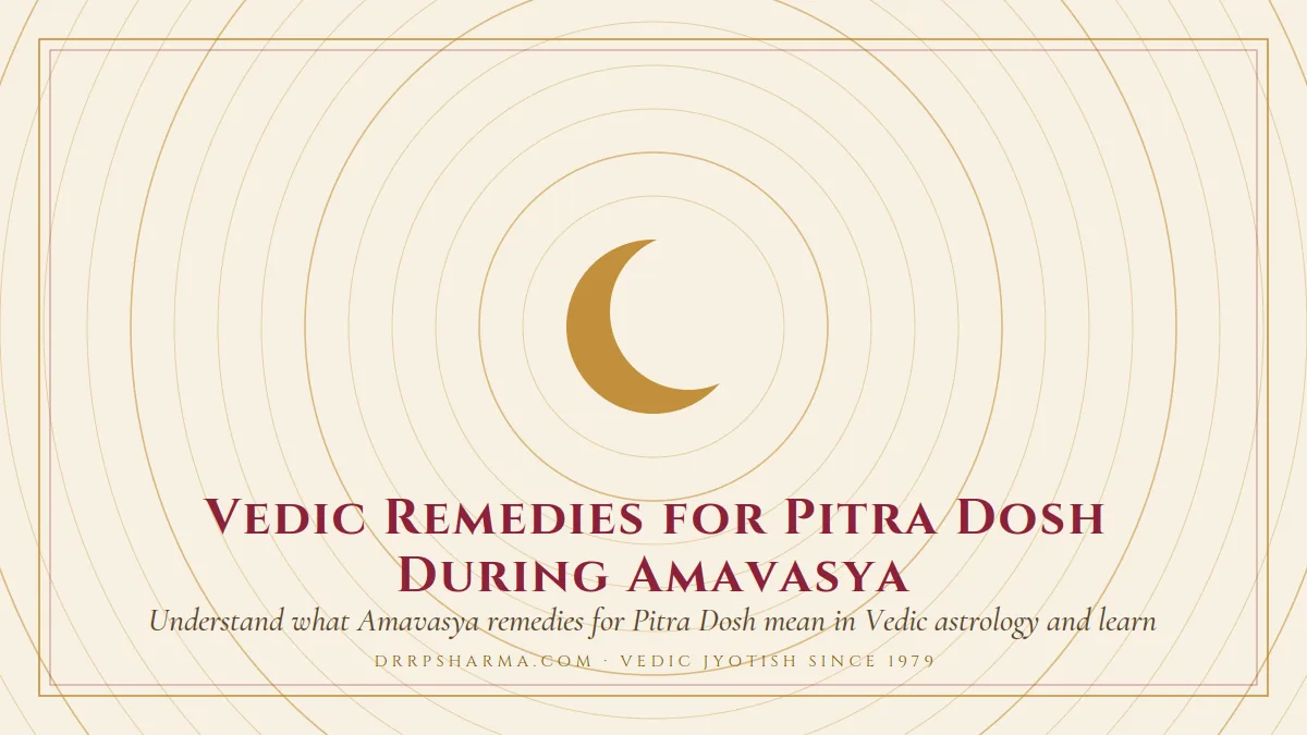 Vedic Remedies for Pitra Dosh During Amavasya — a gold crescent-moon motif on a parchment plate