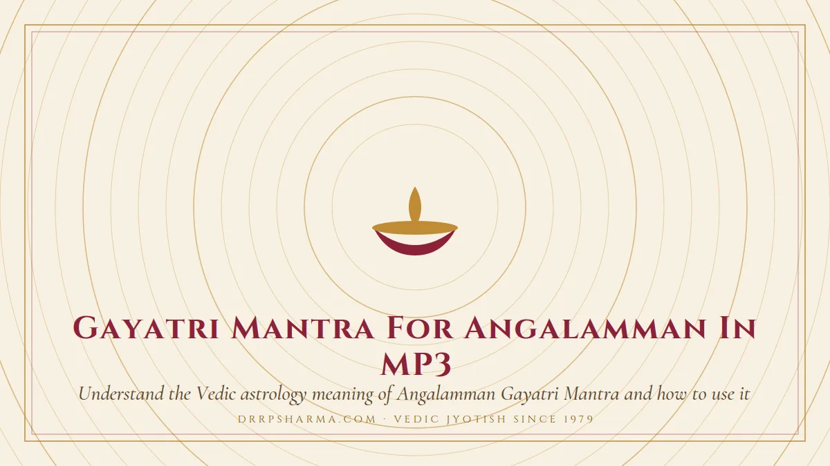 Gayatri Mantra For Angalamman In MP3 — a lit diya lamp motif on a parchment plate