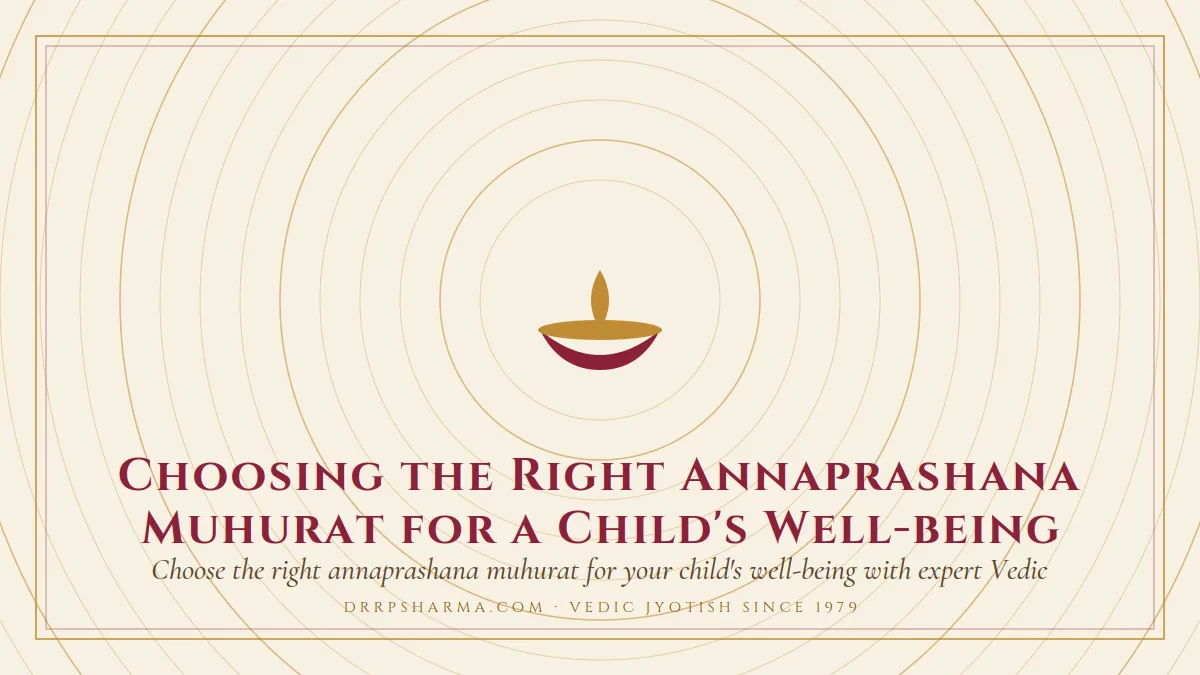 Choosing the Right Annaprashana Muhurat for a Child's Well-being — a lit diya lamp motif on a parchment plate