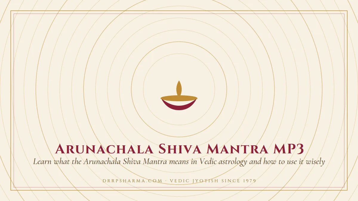 Arunachala Shiva Mantra MP3 — a lit diya lamp motif on a parchment plate