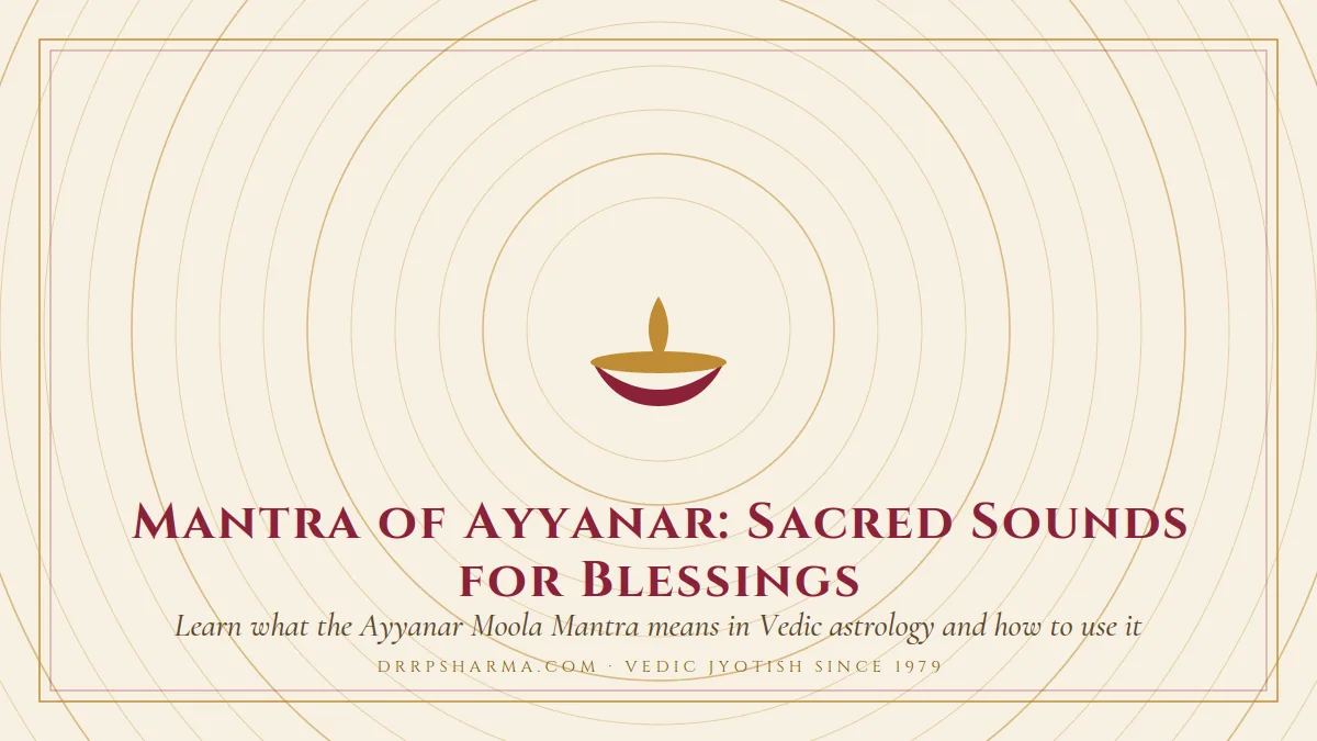 Mantra of Ayyanar: Sacred Sounds for Blessings — a lit diya lamp motif on a parchment plate