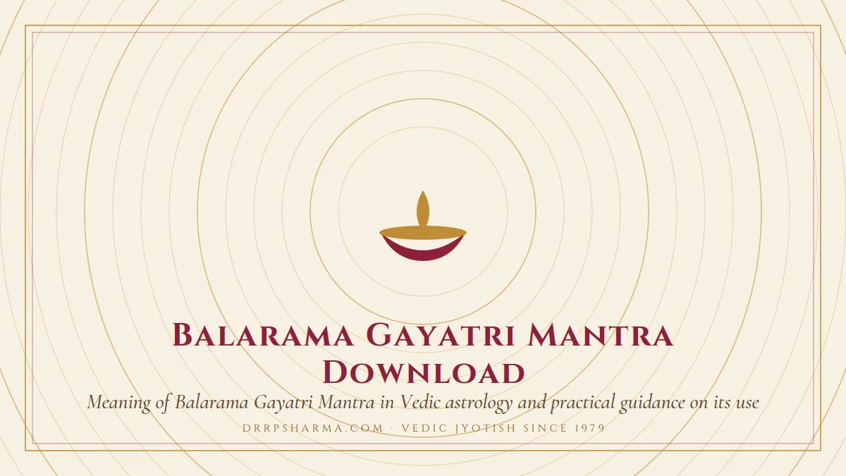 Balarama Gayatri Mantra Download — a lit diya lamp motif on a parchment plate