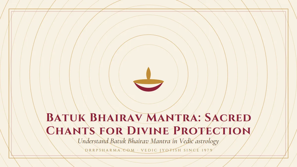 Batuk Bhairav Mantra: Sacred Chants for Divine Protection — a lit diya lamp motif on a parchment plate