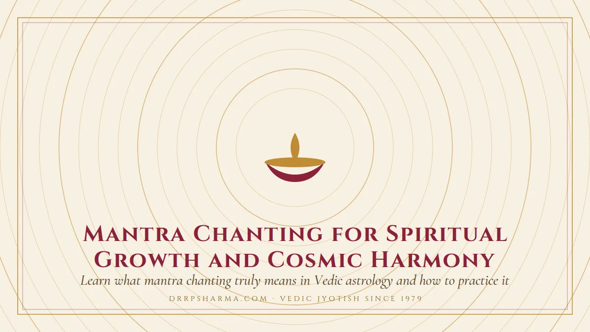 Mantra Chanting for Spiritual Growth and Cosmic Harmony — a lit diya lamp motif on a parchment plate