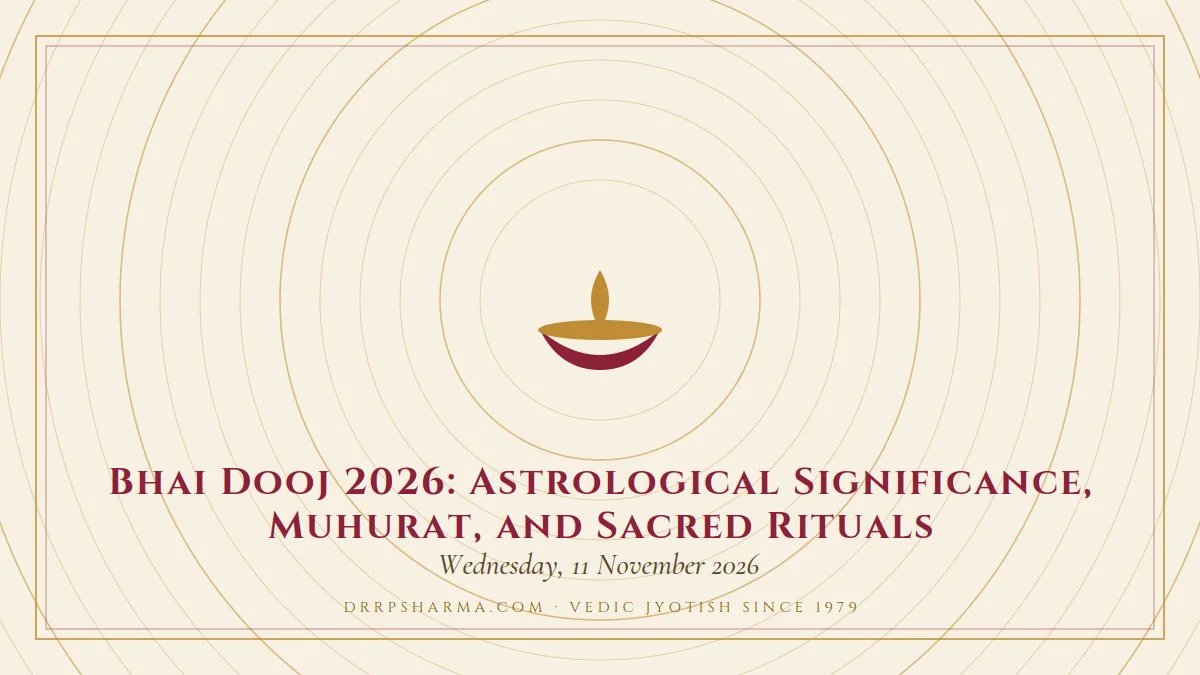 Bhai Dooj 2026: Astrological Significance, Muhurat, and Sacred Rituals — a lit diya lamp motif on a parchment plate