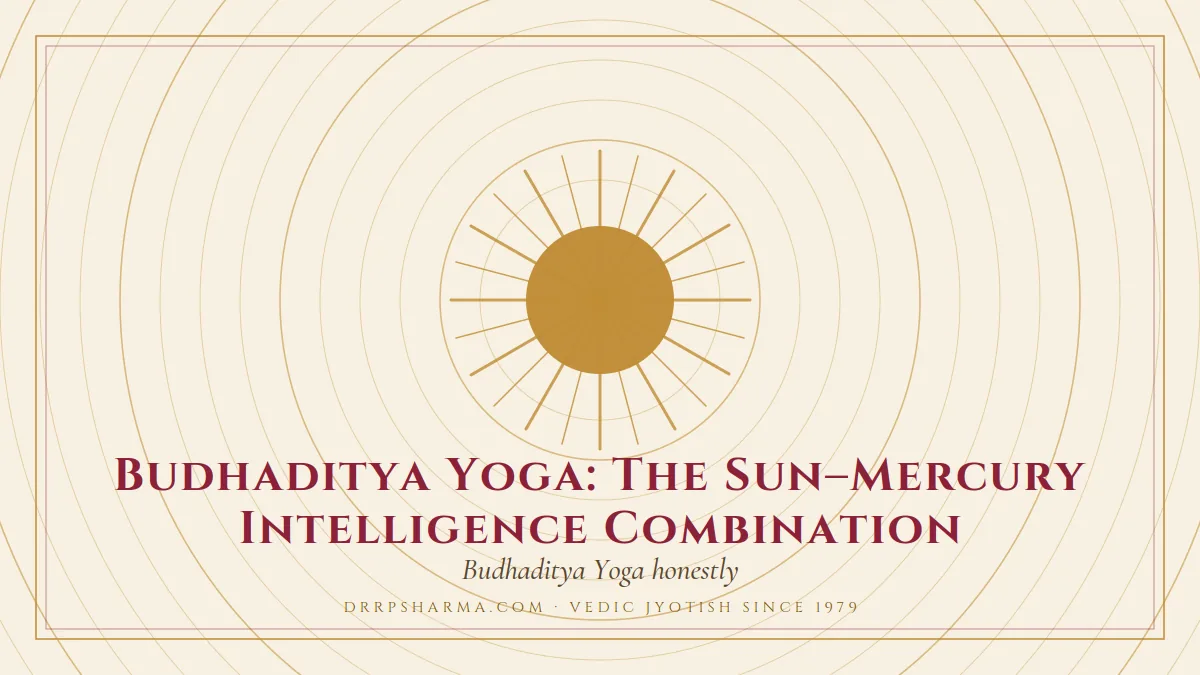 Budhaditya Yoga: The Sun–Mercury Intelligence Combination — a golden sun motif on a parchment plate
