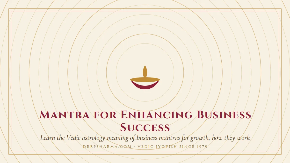 Mantra for Enhancing Business Success — a lit diya lamp motif on a parchment plate