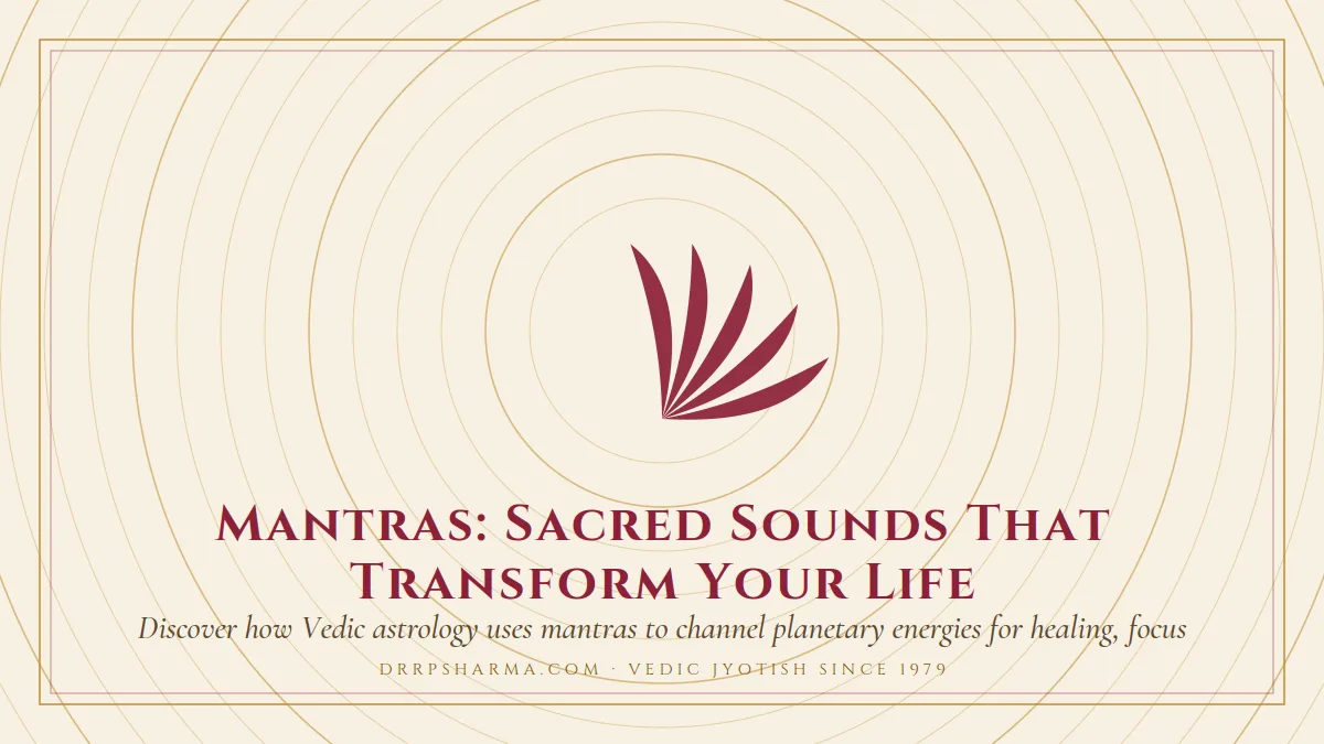 Mantras: Sacred Sounds That Transform Your Life — a lotus motif on a parchment plate