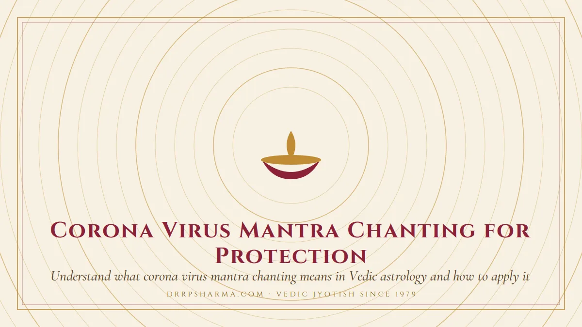 Corona Virus Mantra Chanting for Protection — a lit diya lamp motif on a parchment plate