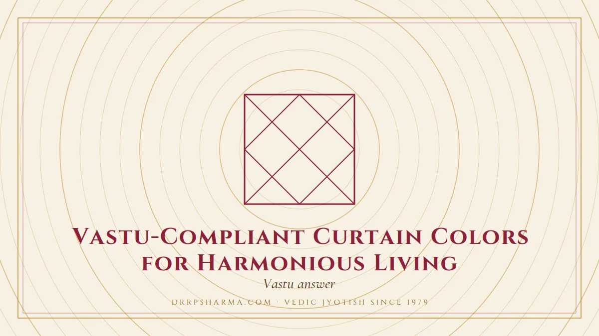 Vastu-Compliant Curtain Colors for Harmonious Living — a Vedic birth-chart (kundli) diagram motif on a parchment plate