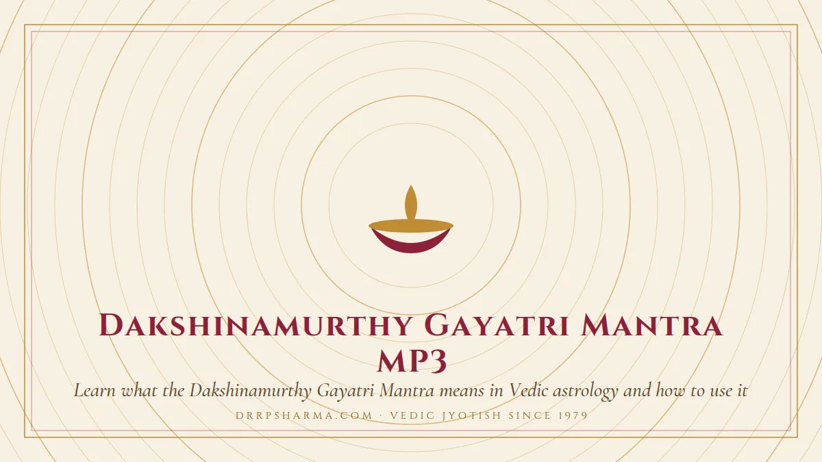 Dakshinamurthy Gayatri Mantra MP3 — a lit diya lamp motif on a parchment plate