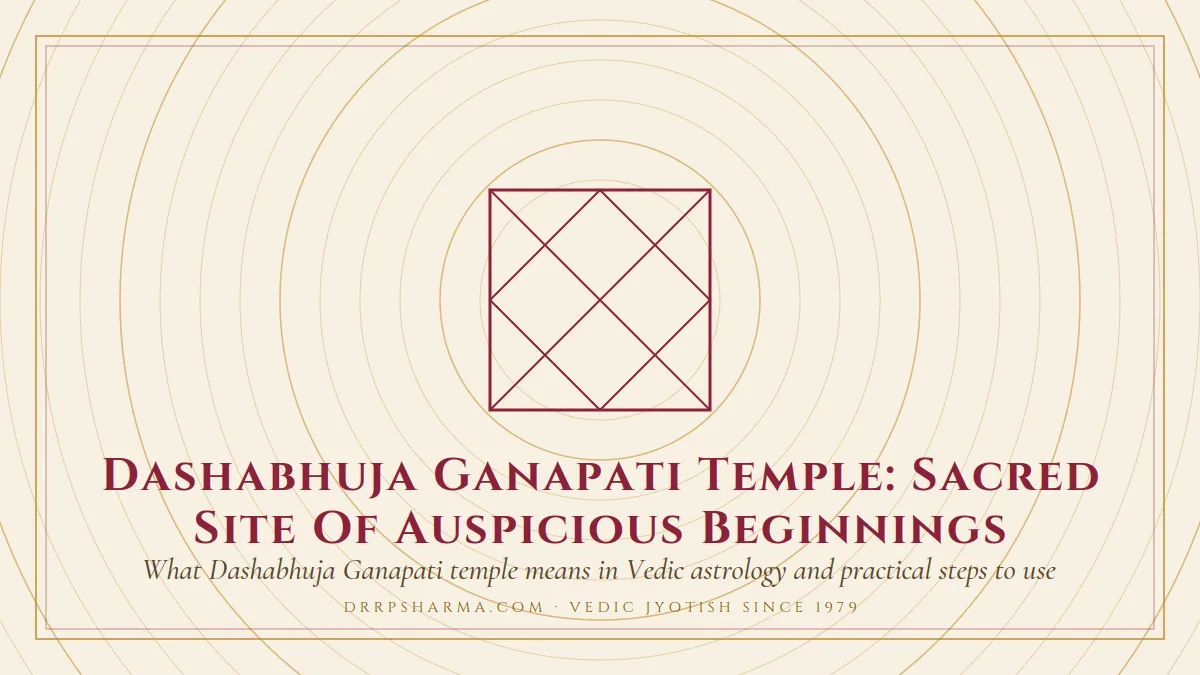 Dashabhuja Ganapati Temple: Sacred Site Of Auspicious Beginnings — a Vedic birth-chart (kundli) diagram motif on a parchment plate