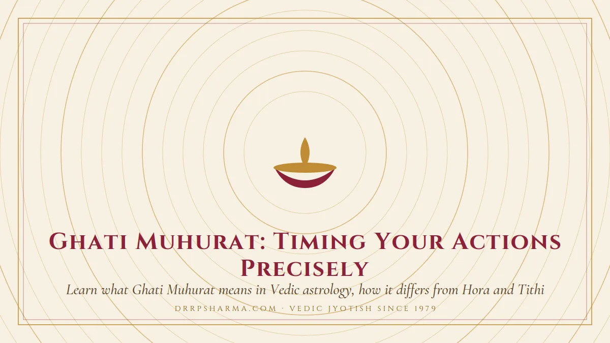 Ghati Muhurat: Timing Your Actions Precisely — a lit diya lamp motif on a parchment plate