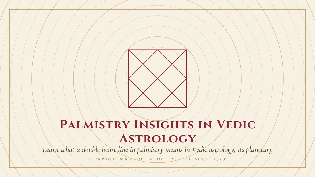 Palmistry Insights in Vedic Astrology — a Vedic birth-chart (kundli) diagram motif on a parchment plate