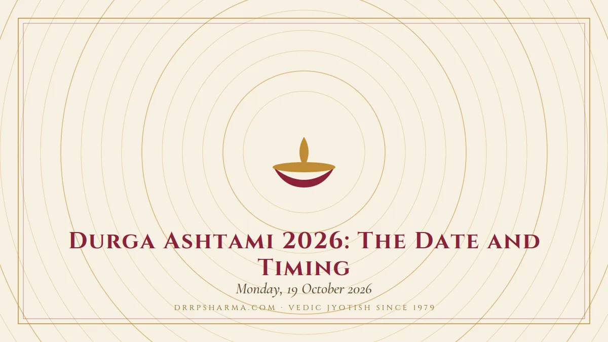 Durga Ashtami 2026: The Date and Timing — a lit diya lamp motif on a parchment plate