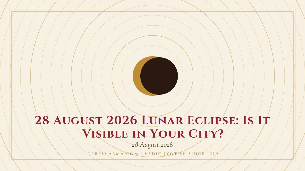 28 August 2026 Lunar Eclipse: Is It Visible in Your City? — an eclipse motif on a parchment plate