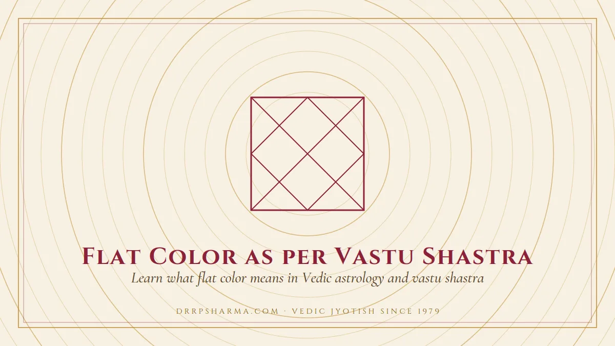 Flat Color as per Vastu Shastra — a Vedic birth-chart (kundli) diagram motif on a parchment plate
