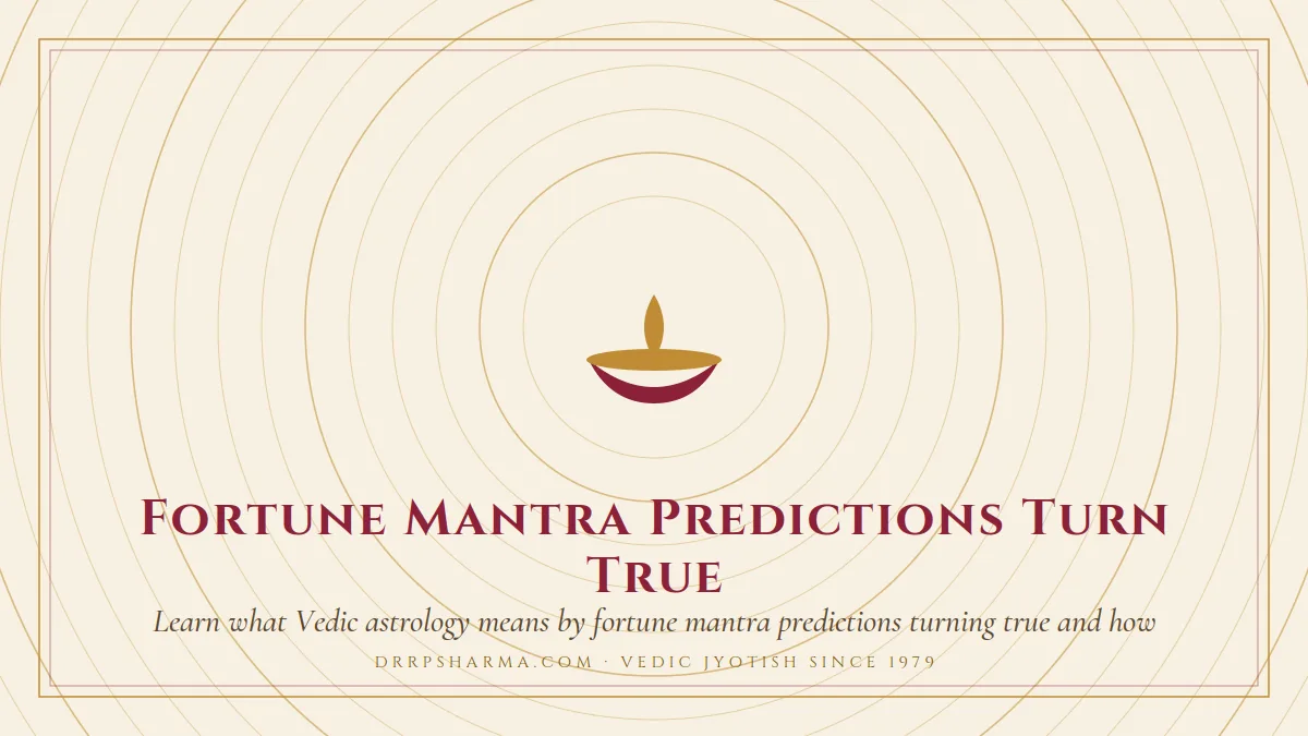 Fortune Mantra Predictions Turn True — a lit diya lamp motif on a parchment plate