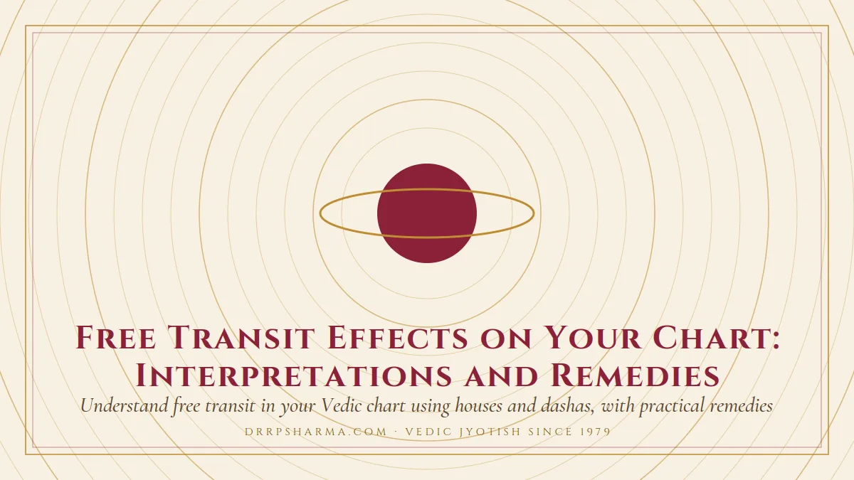 Free Transit Effects on Your Chart: Interpretations and Remedies — a ringed-planet motif on a parchment plate