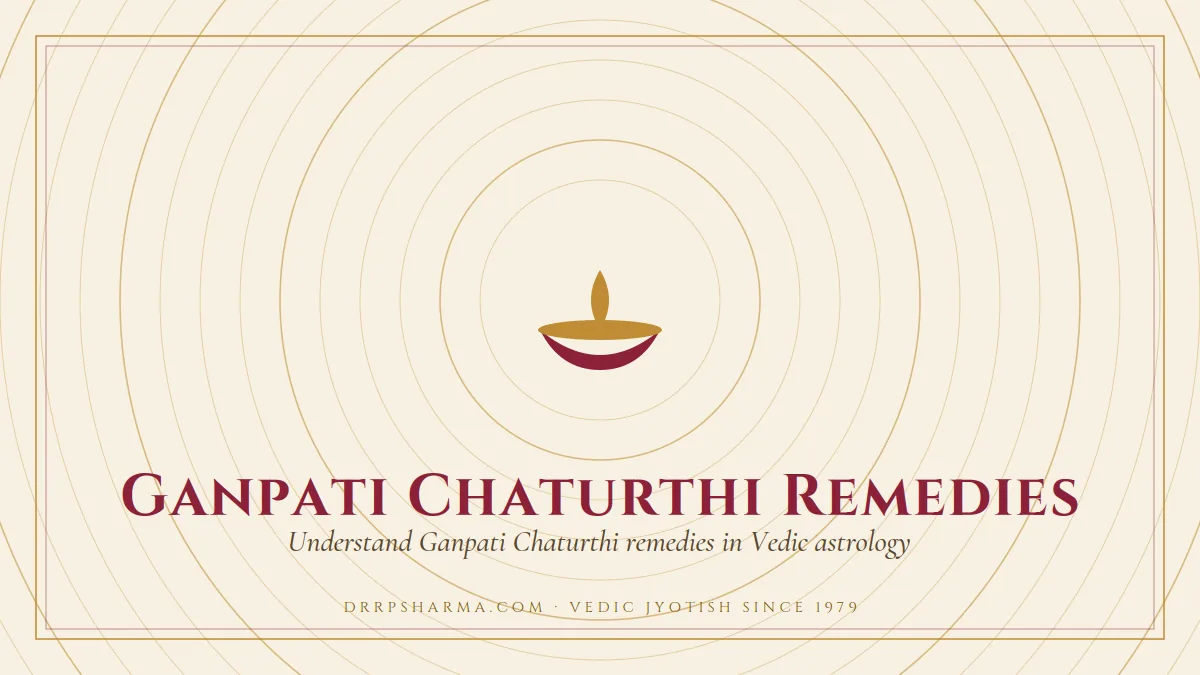 Ganpati Chaturthi Remedies — a lit diya lamp motif on a parchment plate