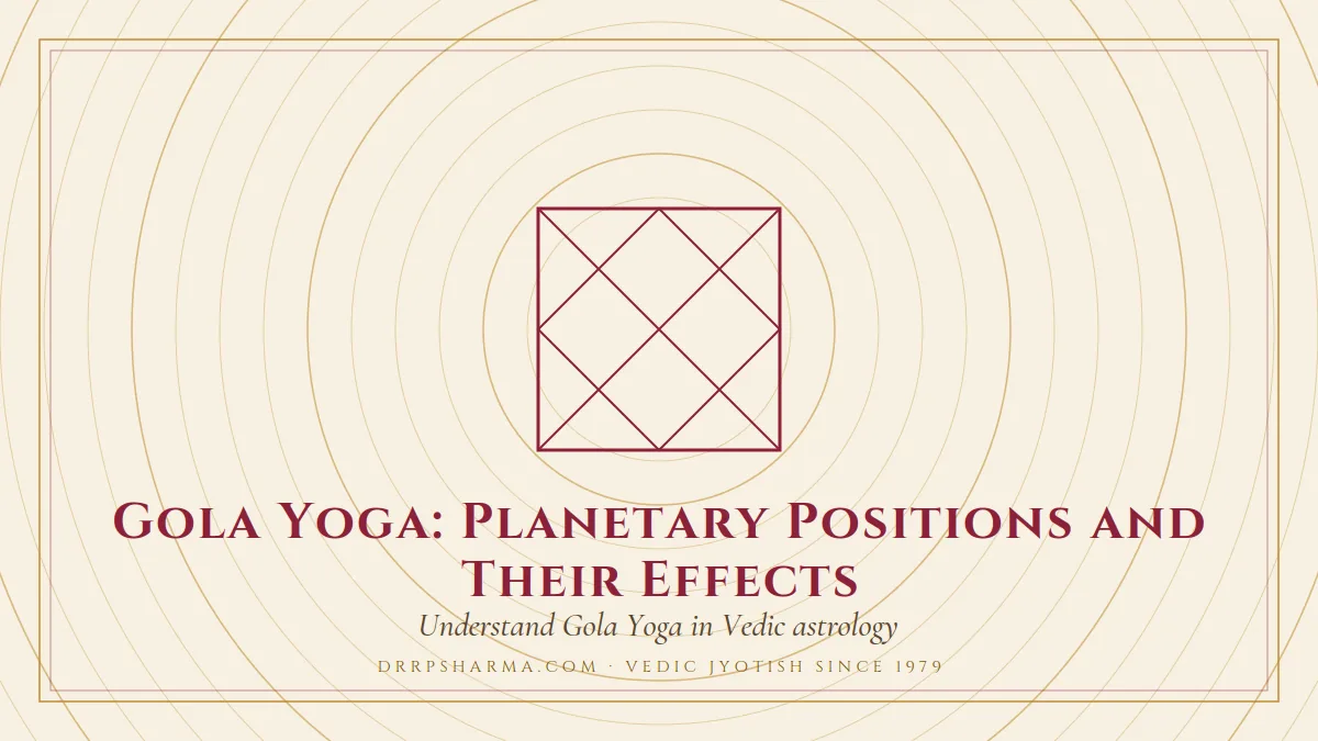 Gola Yoga — a Vedic birth-chart (kundli) diagram motif on a parchment plate