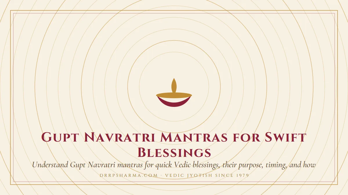 Gupt Navratri Mantras for Swift Blessings — a lit diya lamp motif on a parchment plate