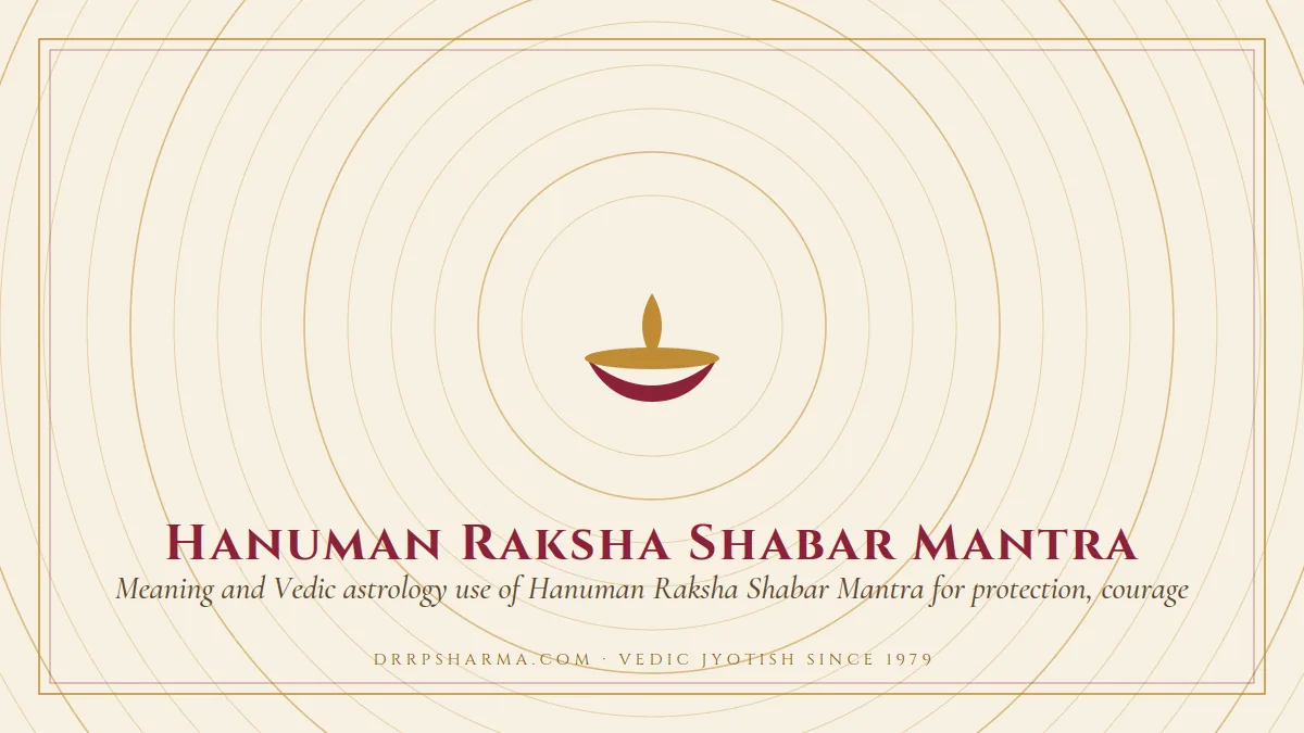 Hanuman Raksha Shabar Mantra — a lit diya lamp motif on a parchment plate