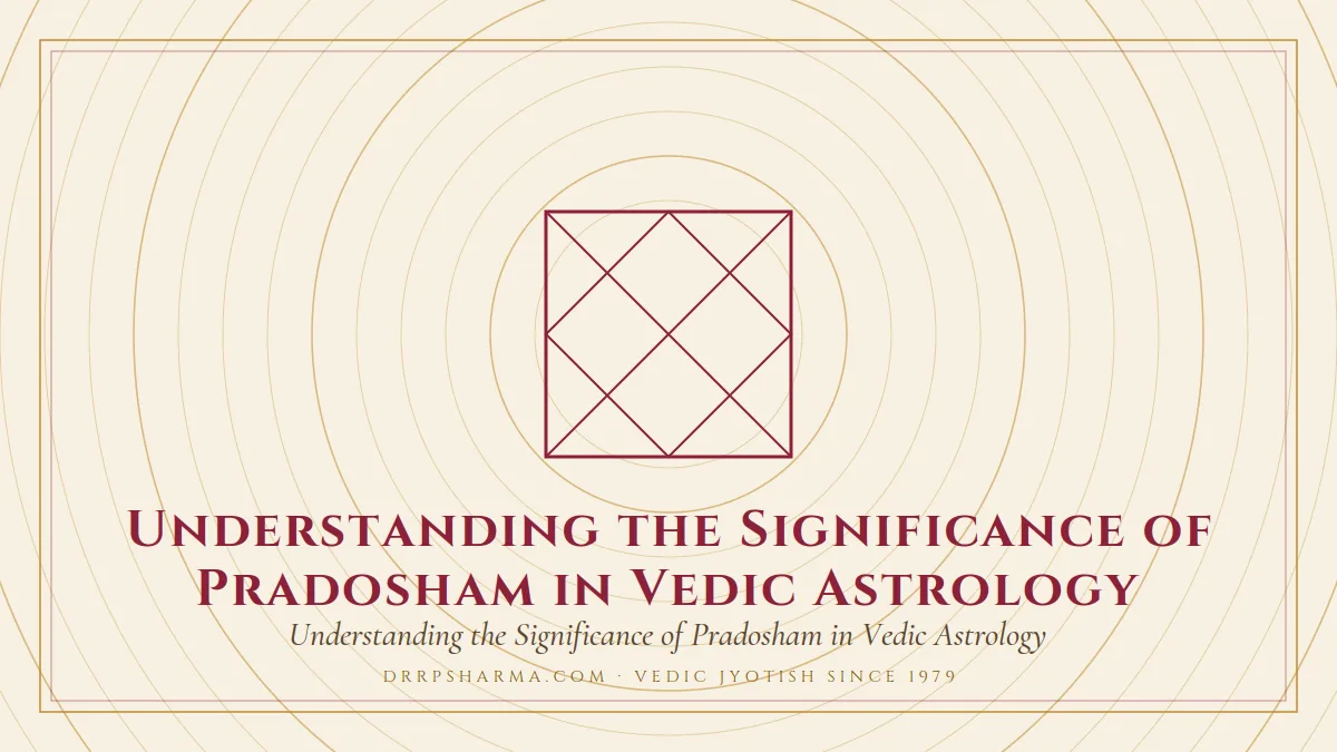 Understanding the Significance of Pradosham in Vedic Astrology — a Vedic birth-chart (kundli) diagram motif on a parchment plate