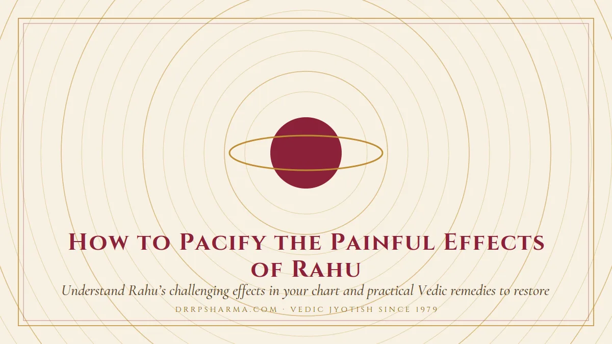 How to Pacify the Painful Effects of Rahu — a ringed-planet motif on a parchment plate