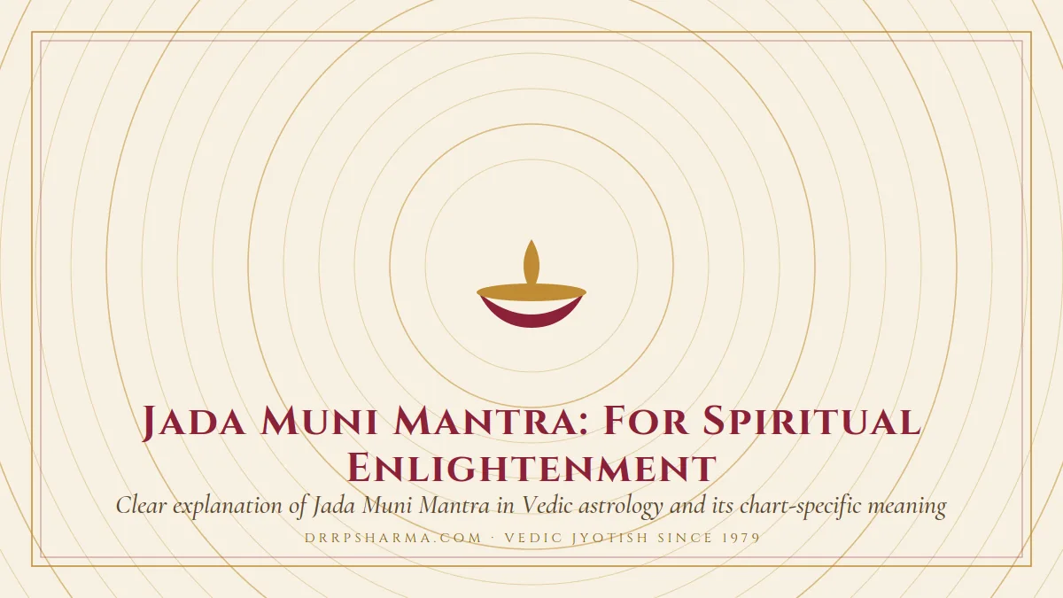 Jada Muni Mantra: For Spiritual Enlightenment — a lit diya lamp motif on a parchment plate