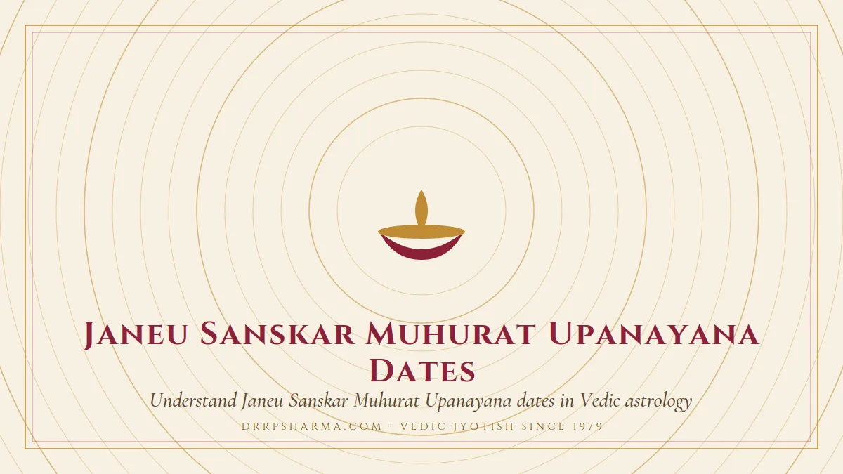Janeu Sanskar Muhurat Upanayana Dates — a lit diya lamp motif on a parchment plate