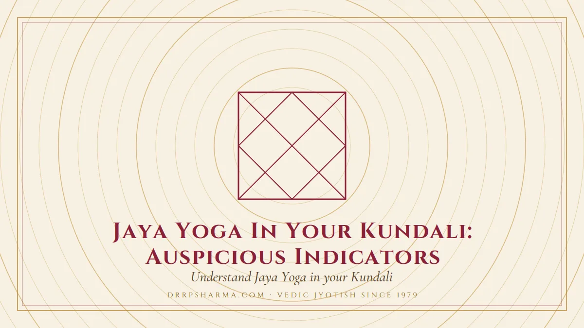 Jaya Yoga — a Vedic birth-chart (kundli) diagram motif on a parchment plate