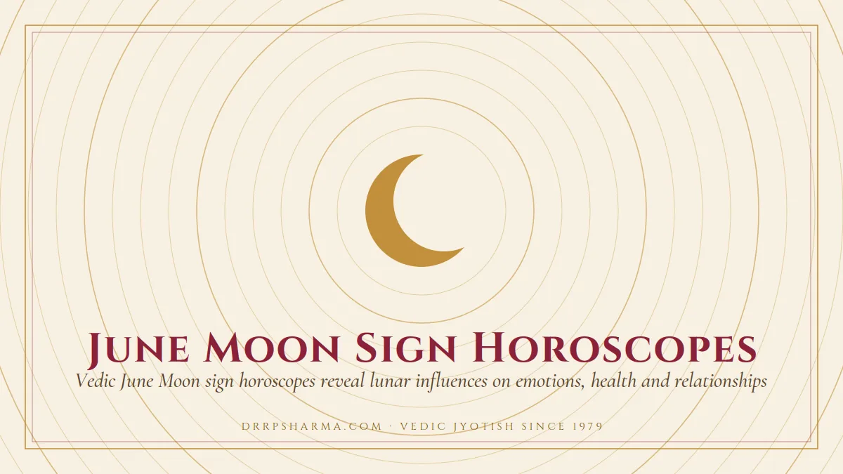 June 2027 Rashifal — a gold crescent-moon motif on a parchment plate