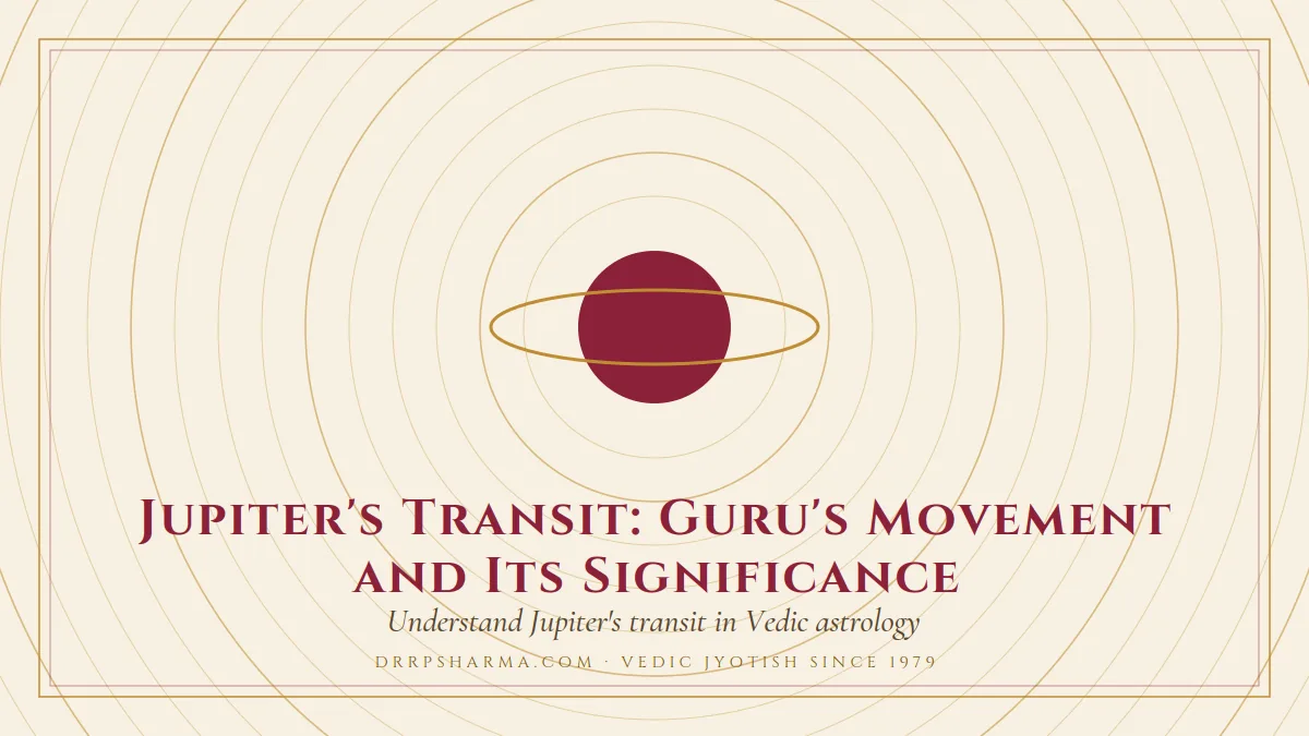Jupiter's Transit: Guru's Movement and Its Significance — a ringed-planet motif on a parchment plate