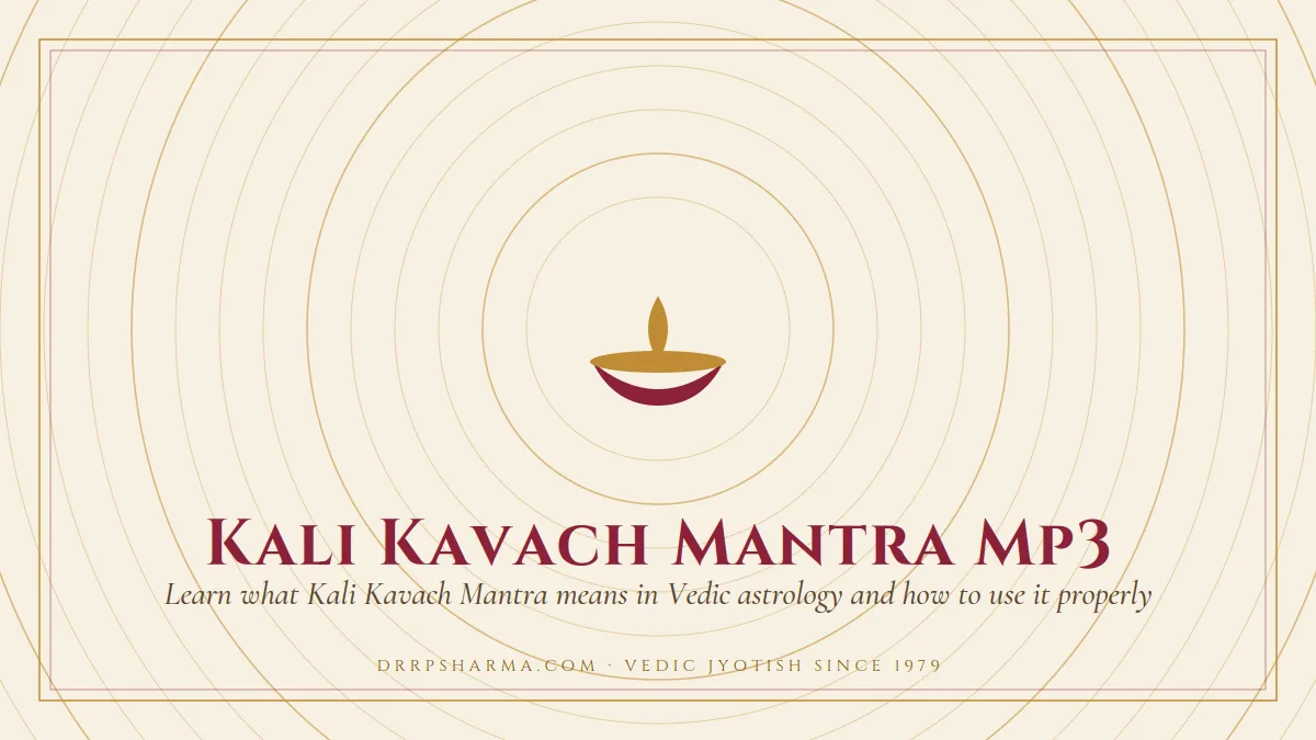 Kali Kavach Mantra Mp3 — a lit diya lamp motif on a parchment plate