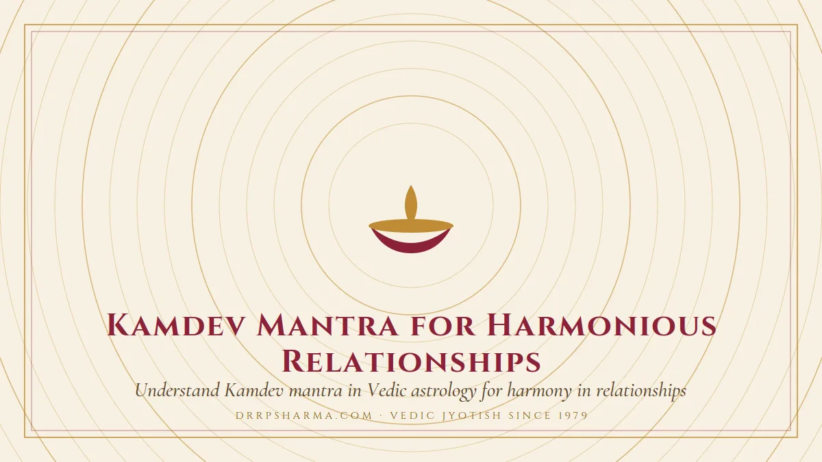 Kamdev Mantra for Harmonious Relationships — a lit diya lamp motif on a parchment plate