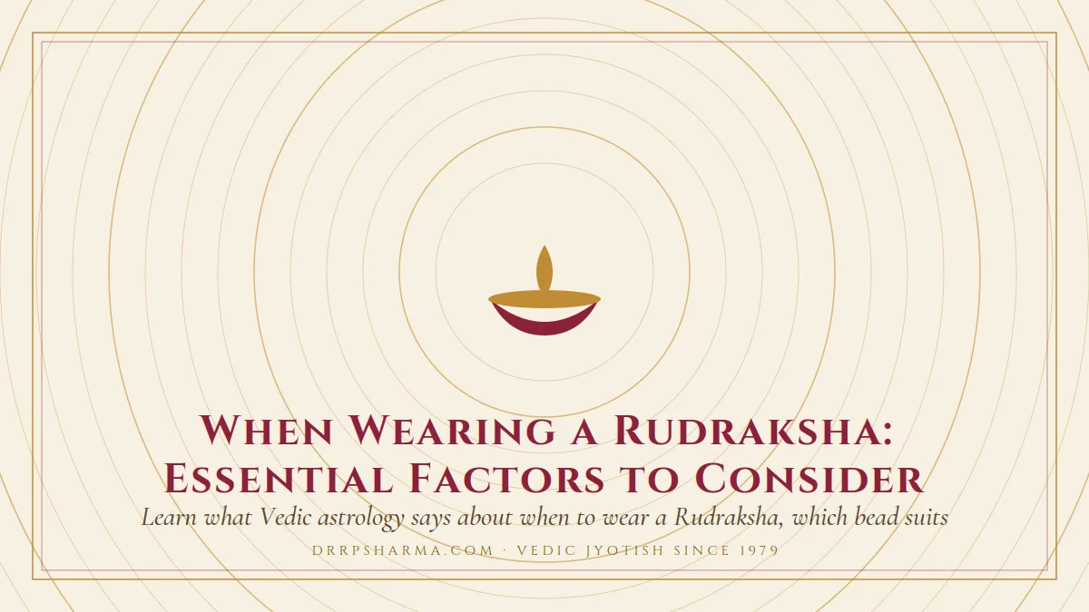 When Wearing a Rudraksha: Essential Factors to Consider — a lit diya lamp motif on a parchment plate
