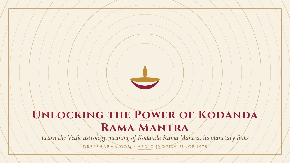 Kodanda Rama Mantra — a lit diya lamp motif on a parchment plate