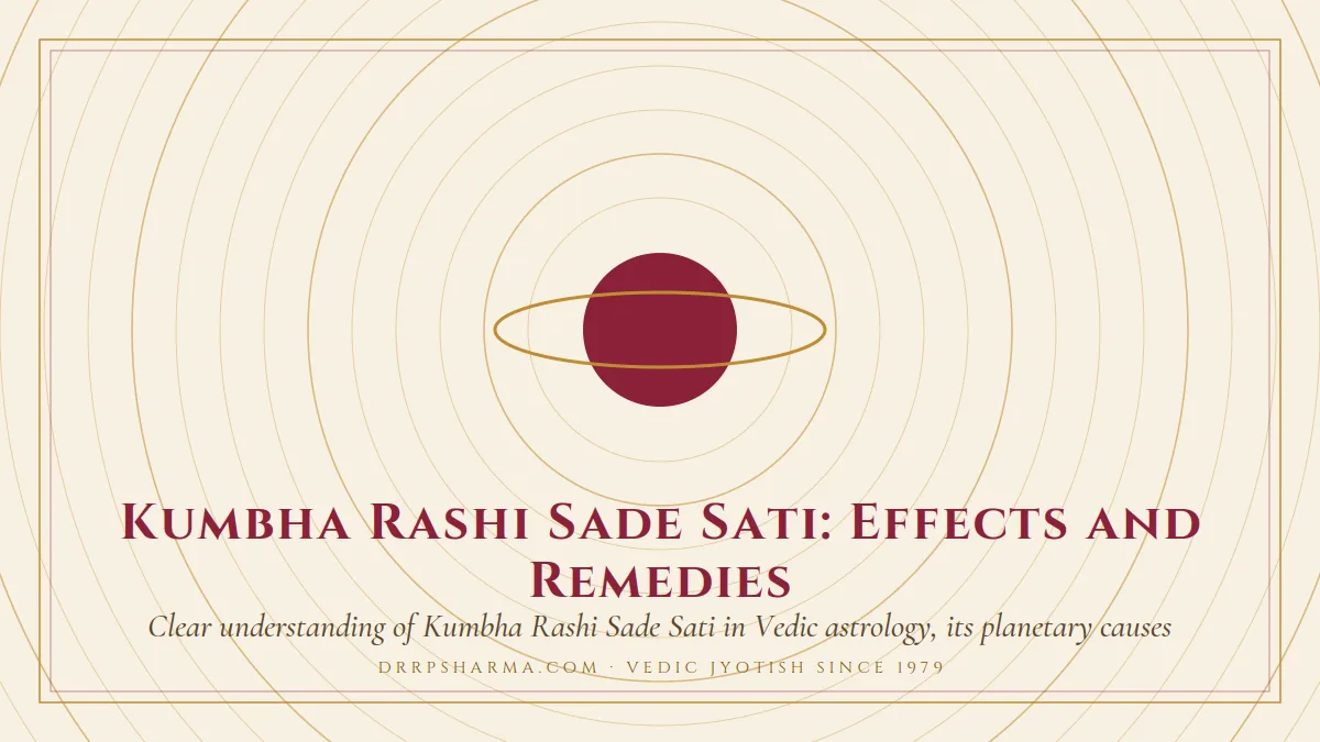Kumbha Rashi Sade Sati: Effects and Remedies — a ringed-planet motif on a parchment plate