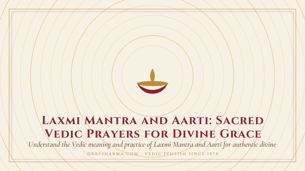 Laxmi Mantra and Aarti: Sacred Vedic Prayers for Divine Grace — a lit diya lamp motif on a parchment plate
