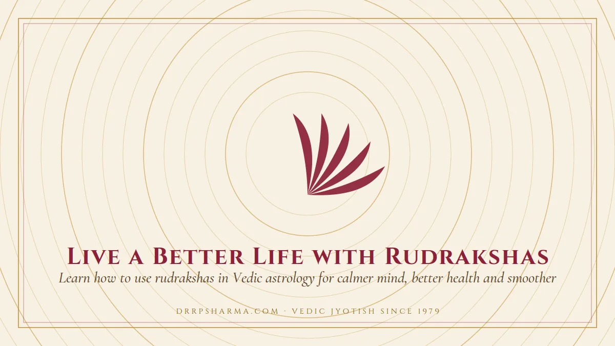 Live a Better Life with Rudrakshas — a lotus motif on a parchment plate