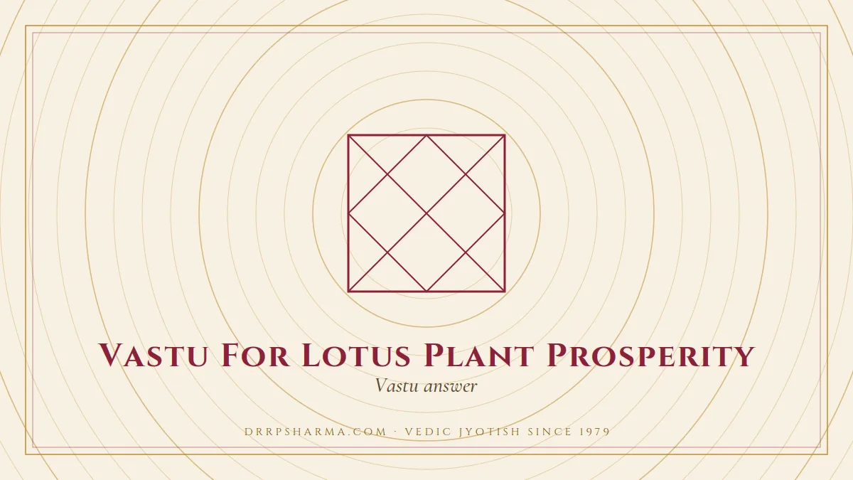 Vastu For Lotus Plant Prosperity — a Vedic birth-chart (kundli) diagram motif on a parchment plate