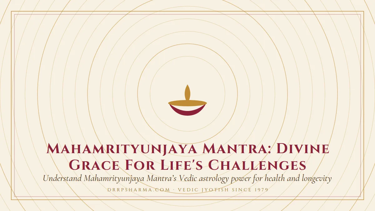 Mahamrityunjaya Mantra: Divine Grace For Life's Challenges — a lit diya lamp motif on a parchment plate