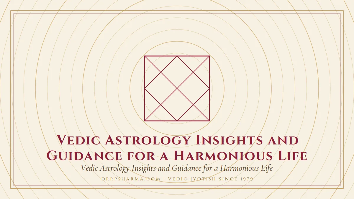 Vedic Astrology Insights and Guidance for a Harmonious Life — a Vedic birth-chart (kundli) diagram motif on a parchment plate