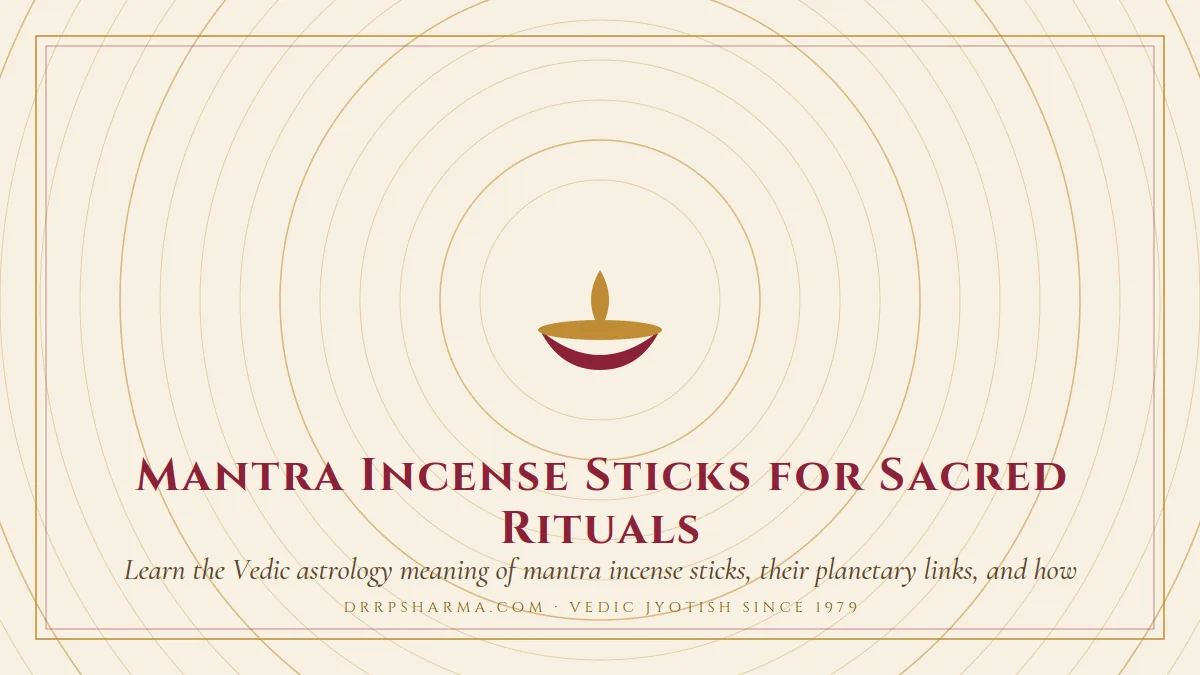 Mantra Incense Sticks for Sacred Rituals — a lit diya lamp motif on a parchment plate