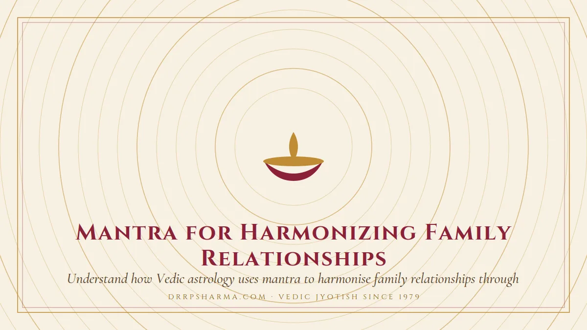 Mantra for Harmonizing Family Relationships — a lit diya lamp motif on a parchment plate