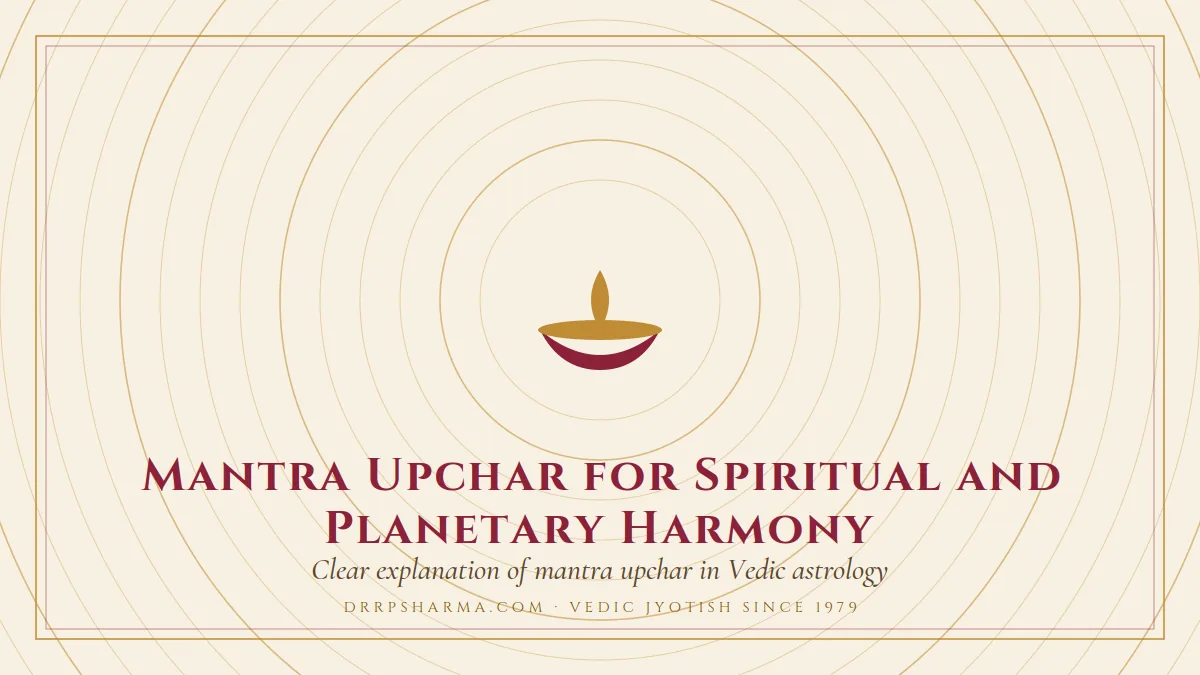 Mantra Upchar for Spiritual and Planetary Harmony — a lit diya lamp motif on a parchment plate