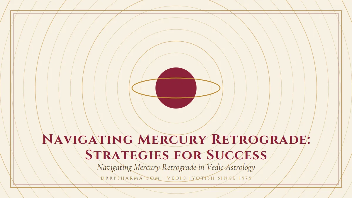 Navigating Mercury Retrograde: Strategies for Success — a ringed-planet motif on a parchment plate