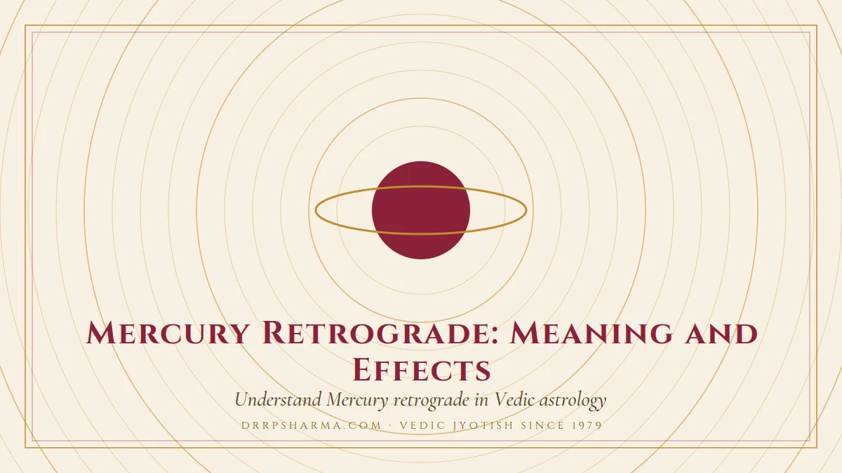 Mercury Retrograde: Meaning and Effects — a ringed-planet motif on a parchment plate